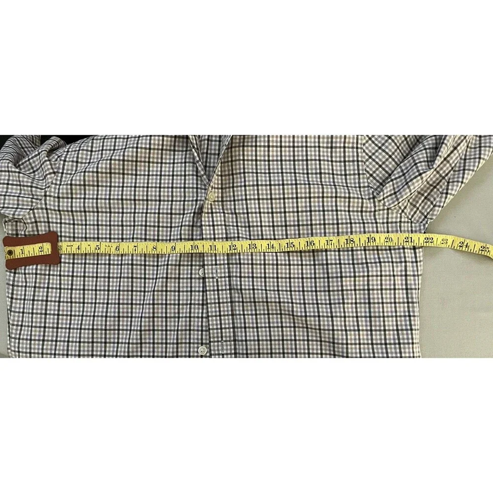 Banana Republic Mens Button Up Long Sleeved Shirt Sz XL Red Check Slim Non Iron